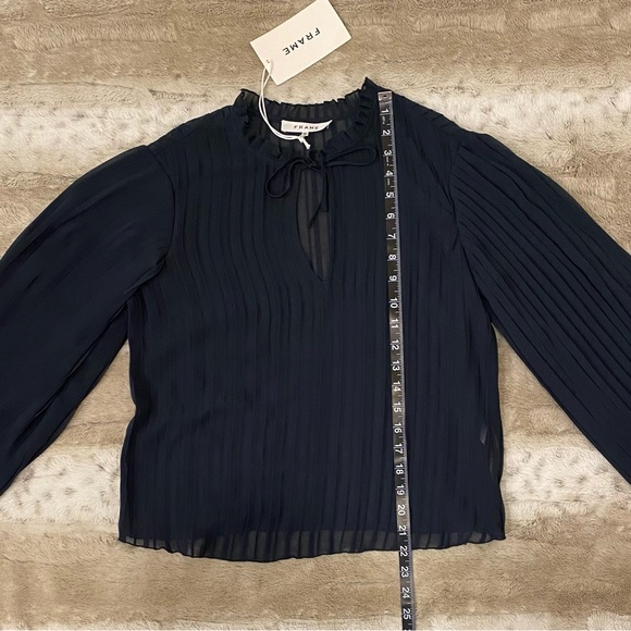 NWT💕FRAME Pleated Tie-Front Top Size XS - Picture 12 of 15